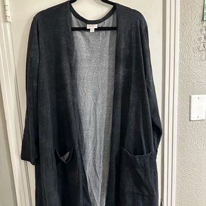 Lularoe sweater open front cardigan black and gray size 2XL